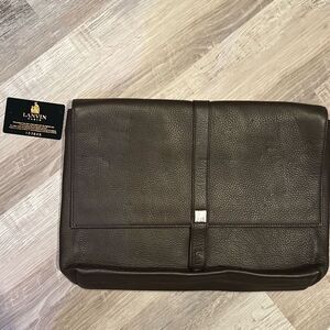 Lanvin Paris brown leather laptop Bag  briefcase